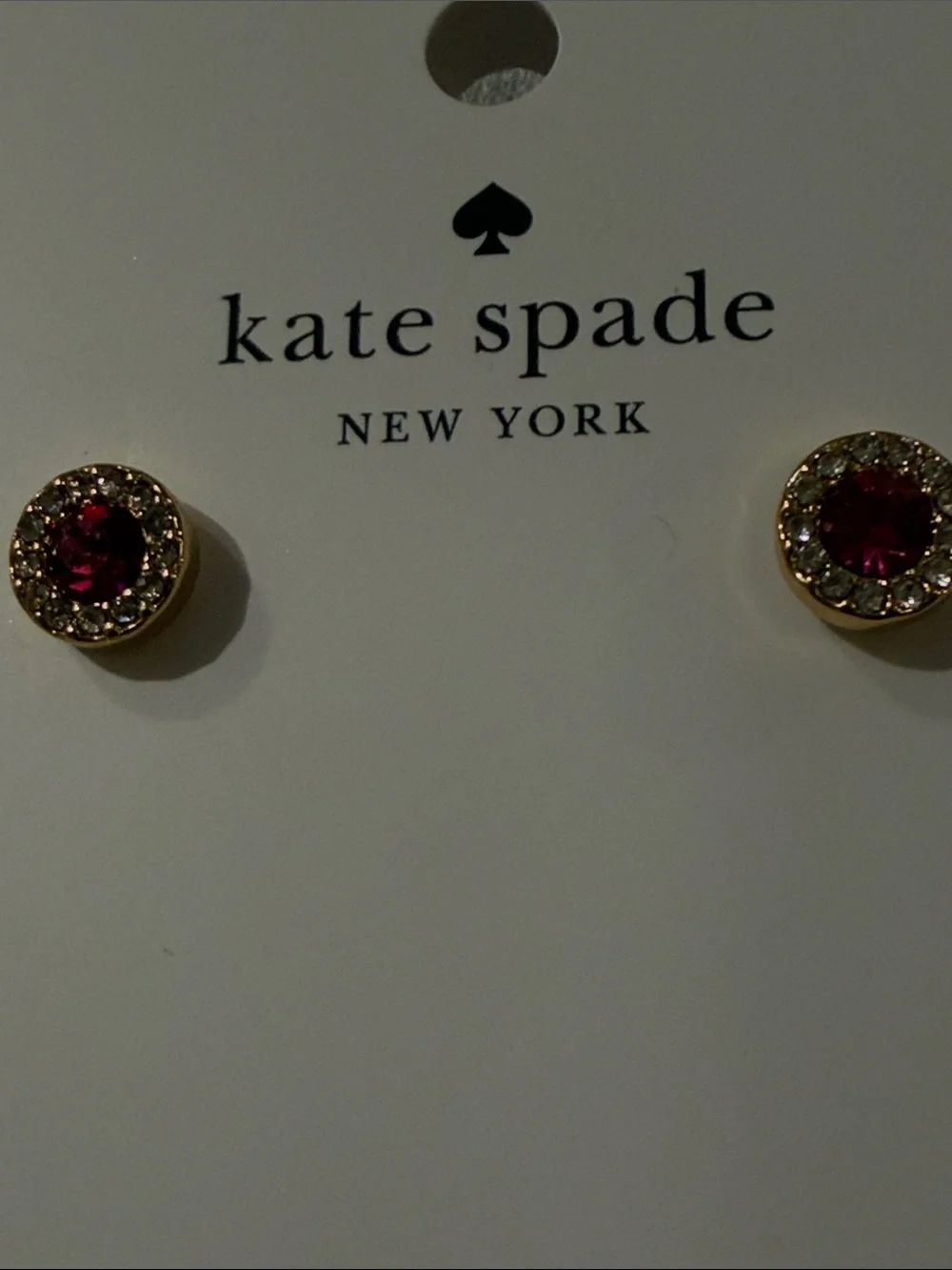 kate spade You're A Gem Fuchsia Pave Halo Studs/NWT
